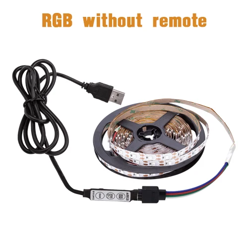 RGB with 3KEY Светодиодная лента DC5V USB кабель питания гибкий светильник 50 см 1 м 2 м 3 м 4 м 5 м SMD 2835 мини 3Key Настольный Декор ТВ фоновый светильник ing - Испускаемый цвет: RGB with 3KEY