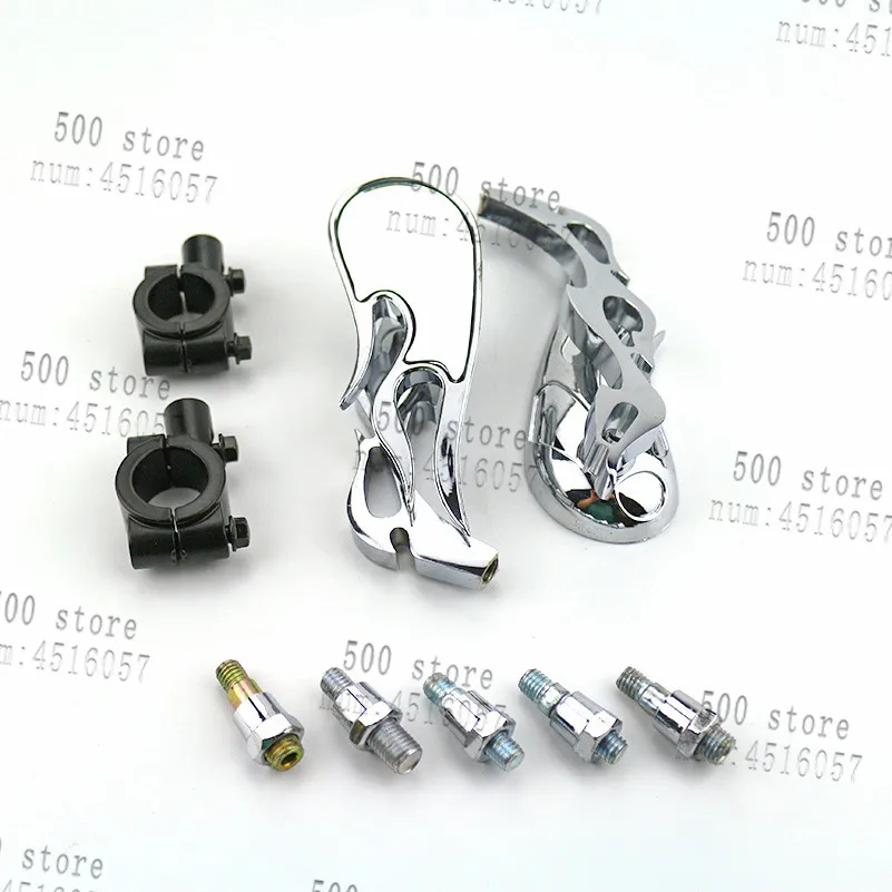 Хорошее качество хром металл Пламя Зеркала заднего вида боковое зеркало 8 мм 10