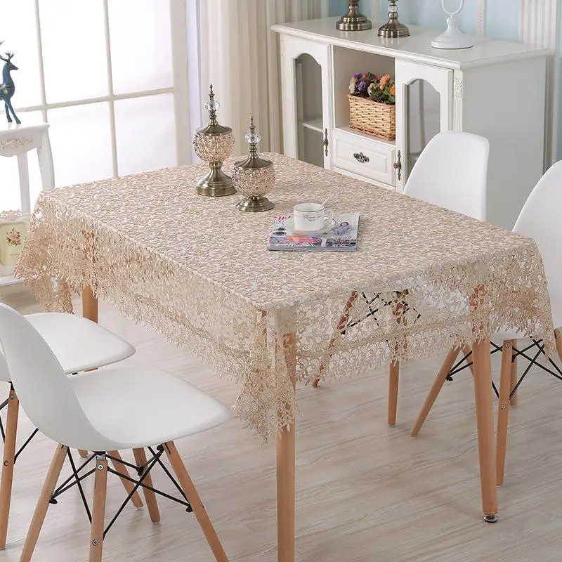 Luxury Lace Tablecloth Multi-purpose Round Square Rectangle Table cloth Coffee Table Cover Towels Wedding Home House Room Decor - Цвет: coffee