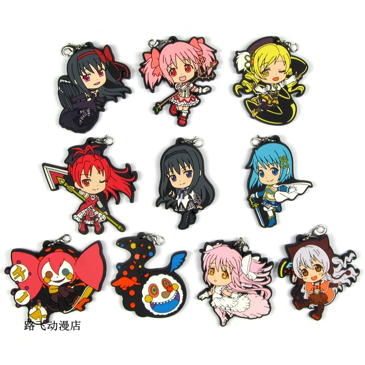 Puella Magi Madoka Magica фигурка аниме модель Kaname Madoka Akemi Homura Miki Sayaka Tomoe Mami резиновый брелок подвеска