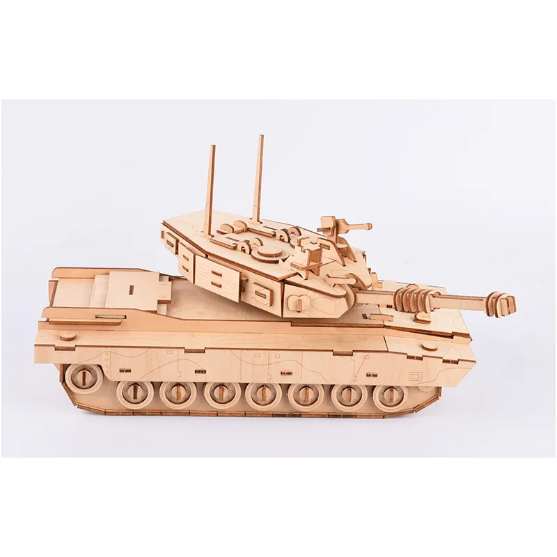 3D DIY деревянная игрушка-головоломка военная серия M1 основной боевой танк модель автомобиля набор креативные собранные игрушки-пазлы подарки для детей