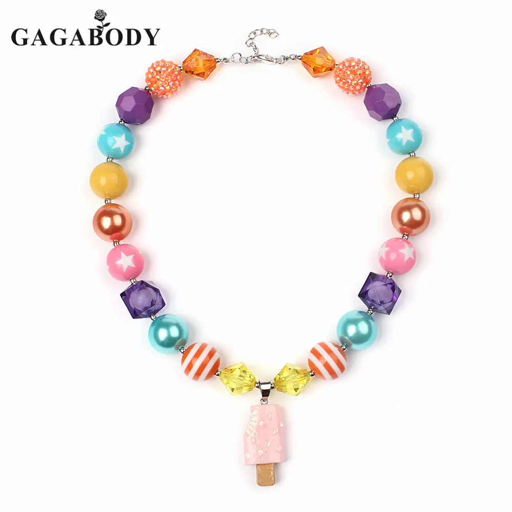 1 шт.-подвеска мороженое ожерелье из жевательной резинки массивное бисера для