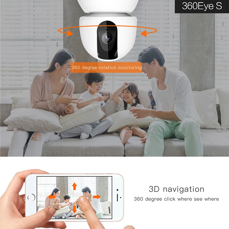 IP камера с датчиком движения 360 дюйма 1080P Wi Fi PTZ|Камеры видеонаблюдения| |