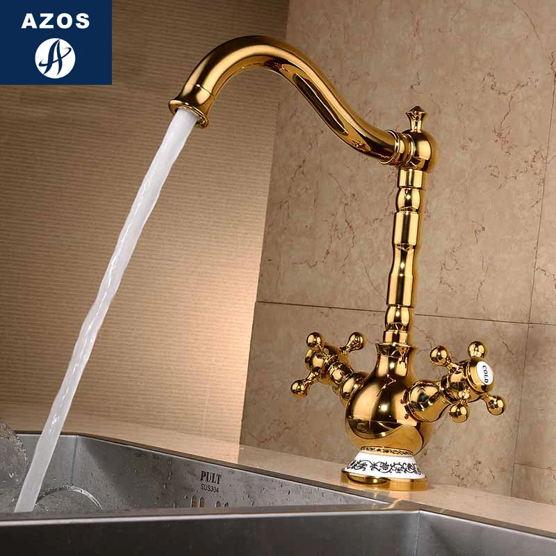 Azos Under Counter Basin Faucet Soft Brass Chrome Cold and Hot Switch Bathroom Bathing Shower Room Round MPDKF18 | Обустройство дома