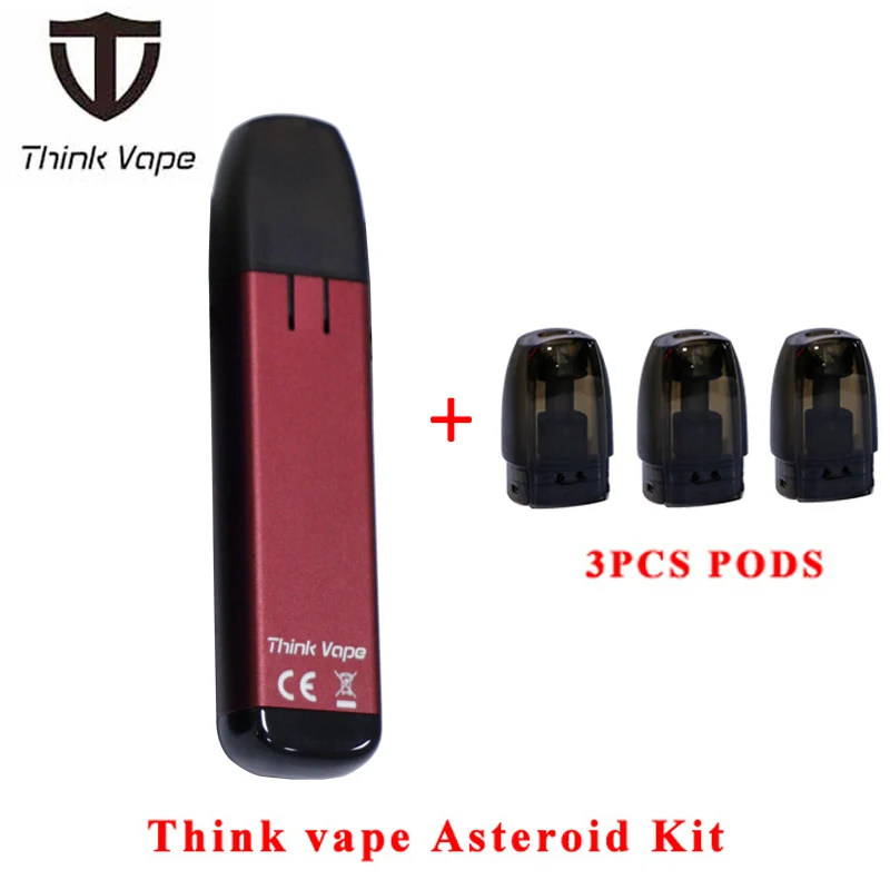 red with 3pods Электронная сигарета Think vape Asteroid Kit встроенный аккумулятор 420 мАч vape Pod система Vape комплект с картриджем 1,5 мл vs Justfog minifit - Цвет: red with 3pods