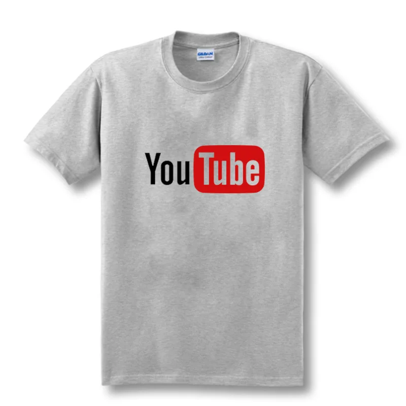 2020 мужские футболки с логотипом YouTube брендовые топы хлопковые повседневные на