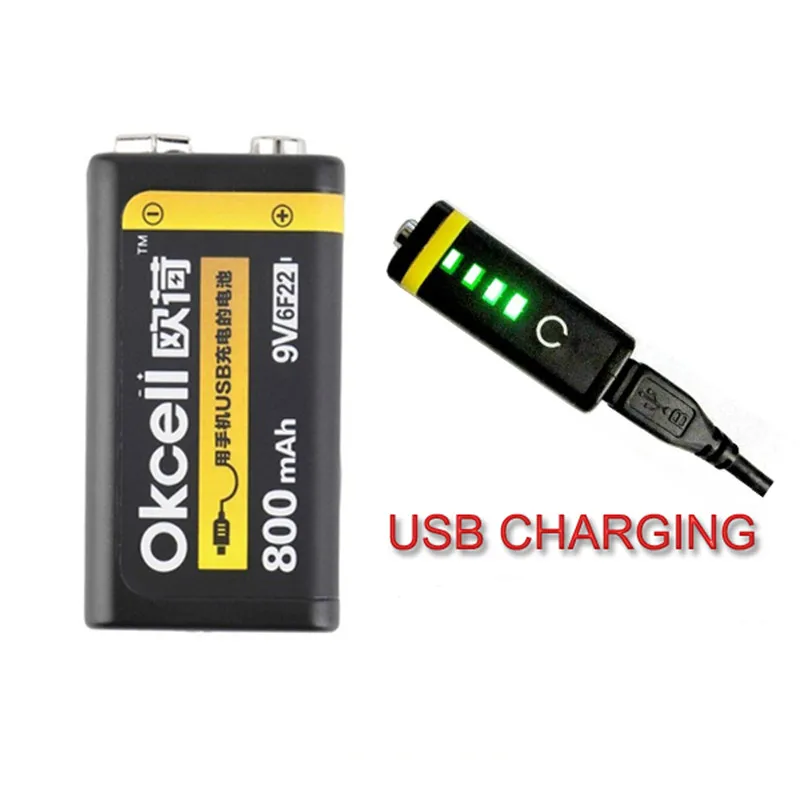 2018 последние LaOKcell 9 В в 800 мАч USB перезаряжаемые Lipo батарея для Вертолет микрофон