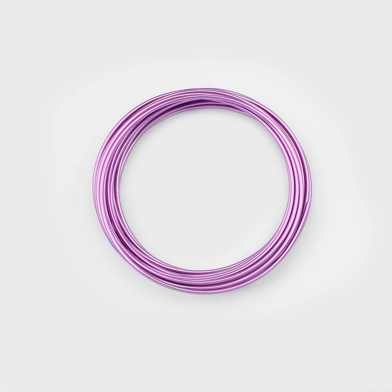 Light purple 5 метров анадизированный диаметр алюминиевый провод 1,5 мм 2 мм Мягкий Ремесло Универсальный окрашенный Алюминиевый металлический провод для DIY ювелирных изделий - Цвет: Light purple
