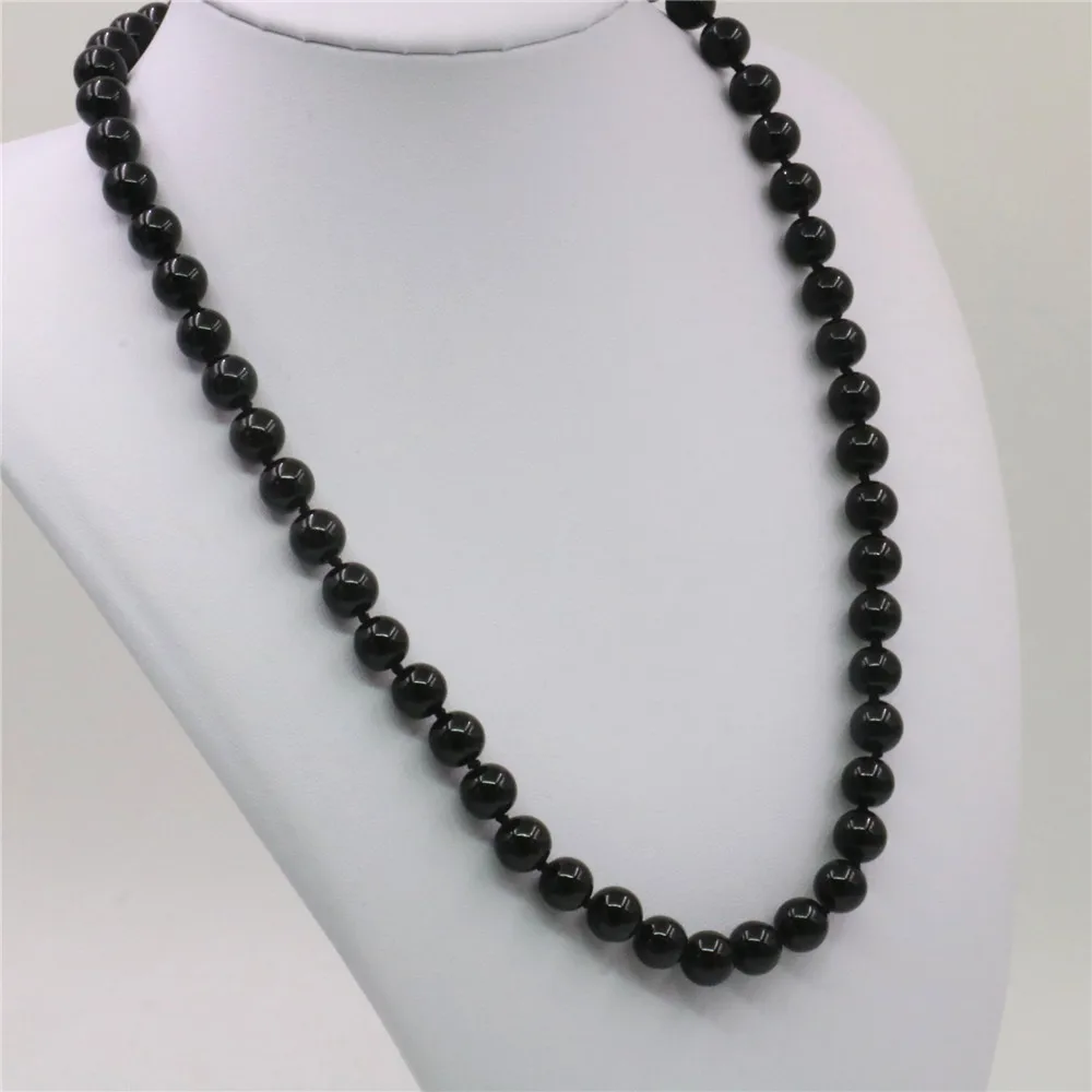 Круглые агаты из натурального черного камня 8 мм 10 круглые шарики для женщин