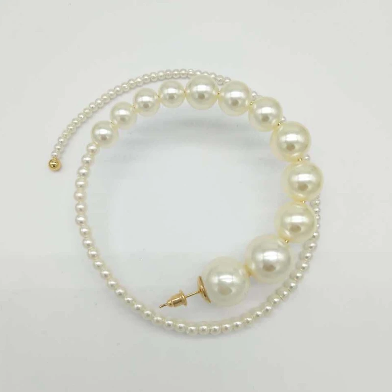 Meidi 2018 новая имитация жемчуга Круг Хооп Серьги Bijoux геометрические серьги для Для