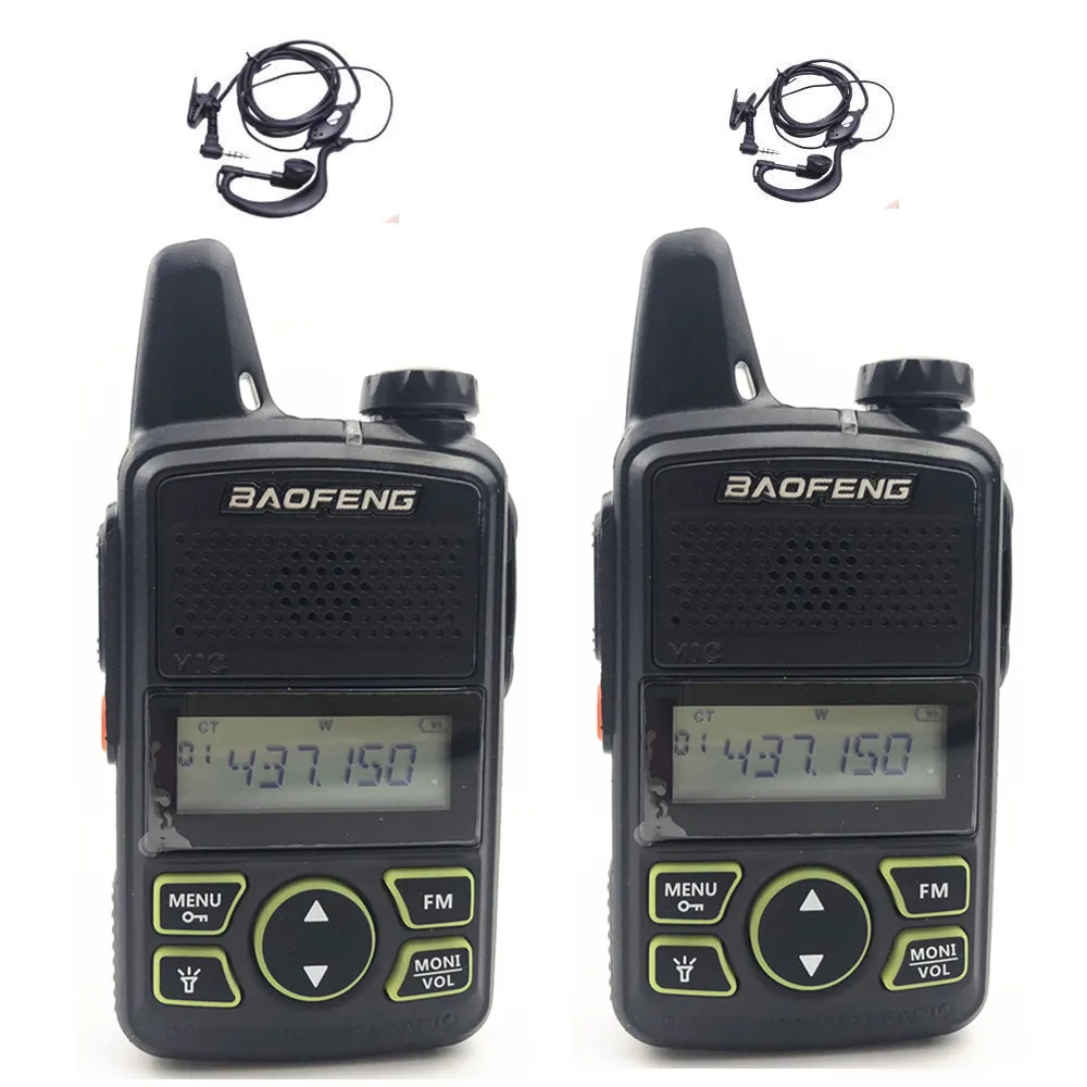 2 шт. Baofeng BF-T1 мини Детская портативная рация Ham двухстороннее радио comunicador BFT1 портативная рация USB HF трансивер - Цвет: with earphone