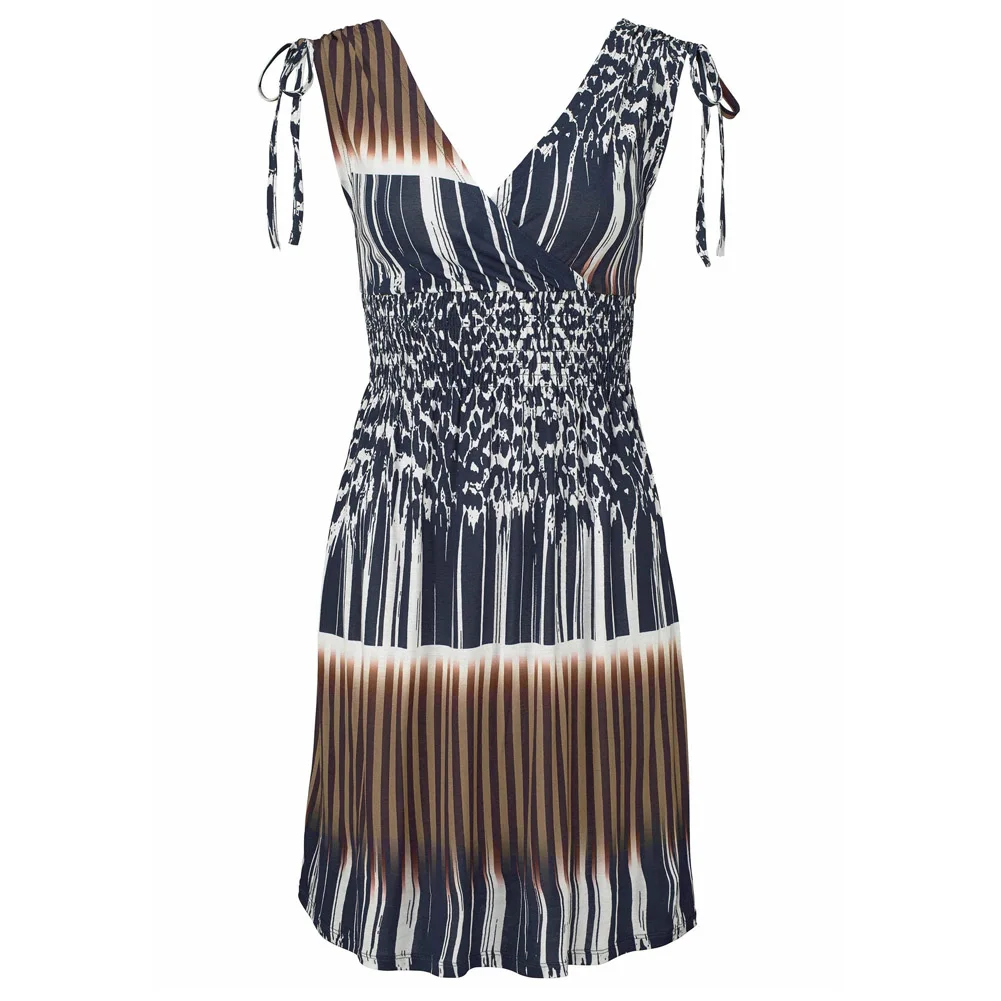 Женское платье с принтом Повседневное глубоким v-образным вырезом без рукавов