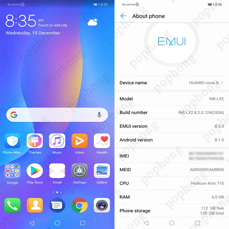 Оригинальный телефон Huawei Nova 3i martphone глобальная прошивка 6 3 дюйма Восьмиядерный