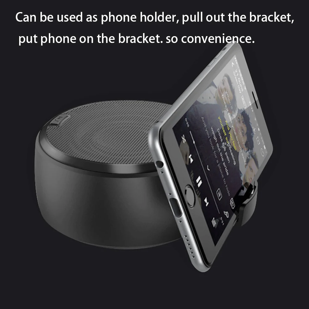 Fornorm Беспроводной Hi Fi стерео Динамик Портативный Mini Bluetooth с держатель телефона