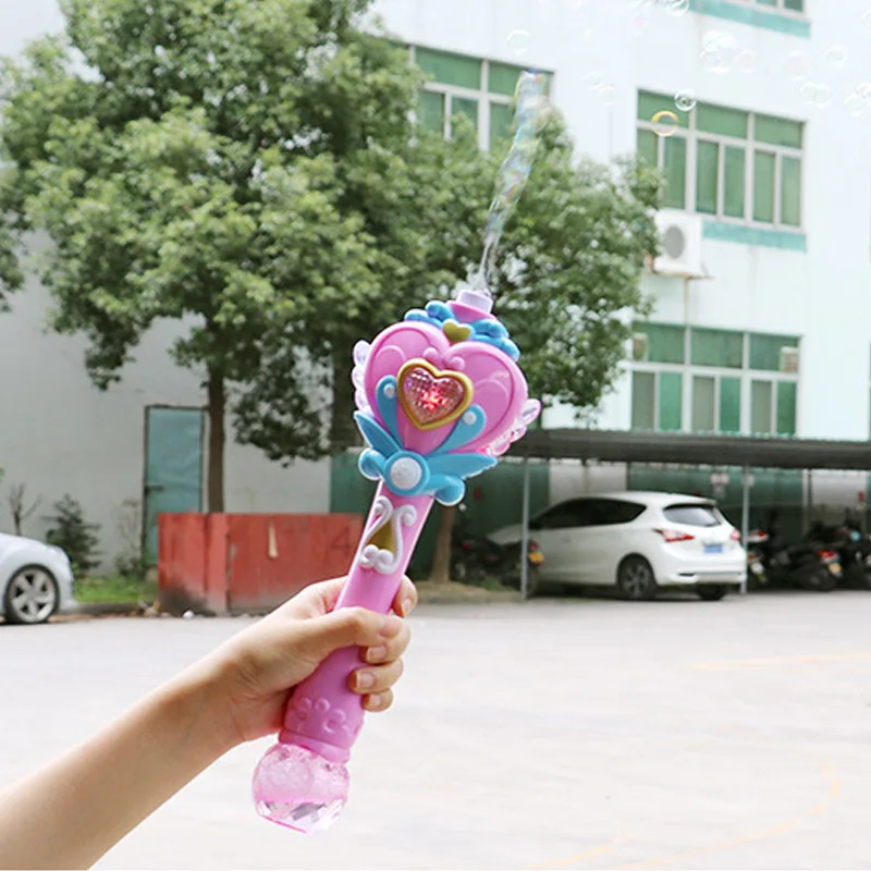 

Bubble Gun Music Magic Wand Outdoor Toys for Baby Girl Princess Electric Bubble Blower Machine