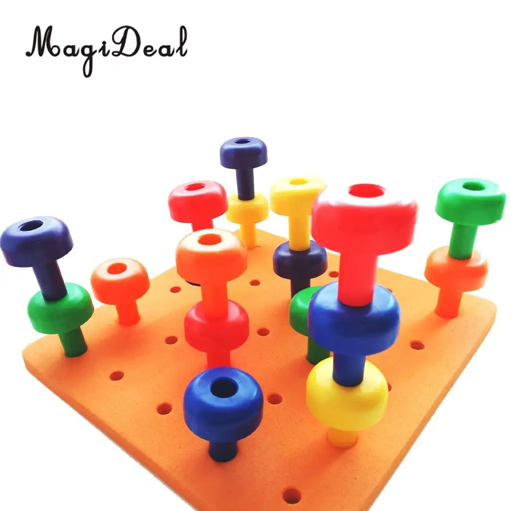 MagiDeal пластик Сортировка Pegboard дорожные игрушки дети ребенок играть 30 колышков