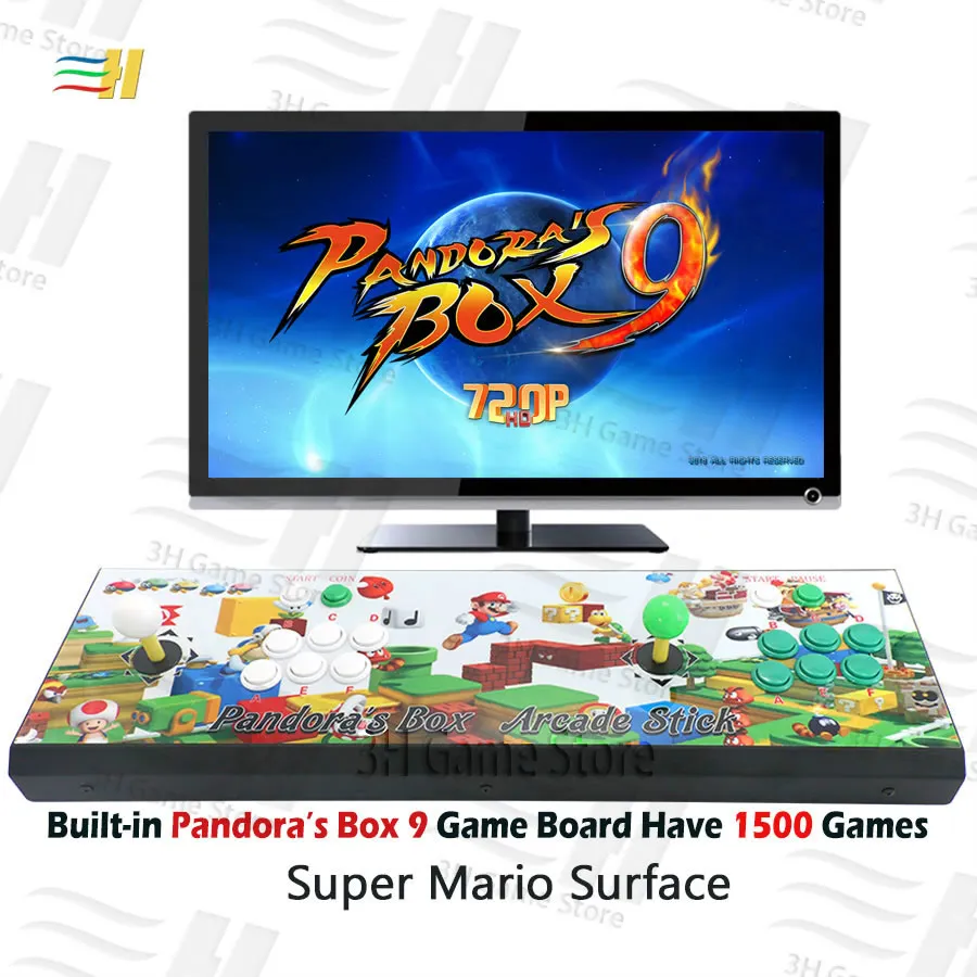 Pandora Box 9 1500 В 1 железная консоль Встроенная в 1500 аркадная игра HDMI VGA выход HD 720P пользовательские кнопки особенности аркадная машина