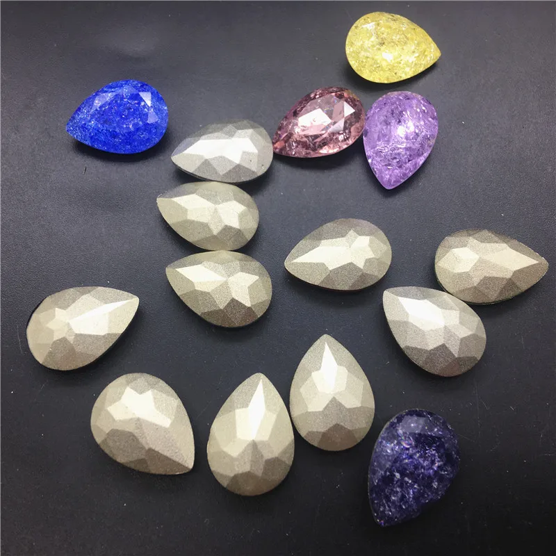 TopStone 13x18 мм 10x14 K9 стеклянный Хрустальный Ледяной цветок каплевидный заостренный