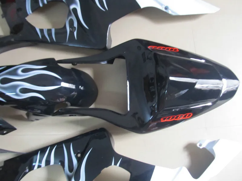 Injection mold Fairing kit for GSXR1000 K3 03 04 GSXR 1000 2003 2004 ABS White flames black Fairings set+gifts SK26 | Автомобили и