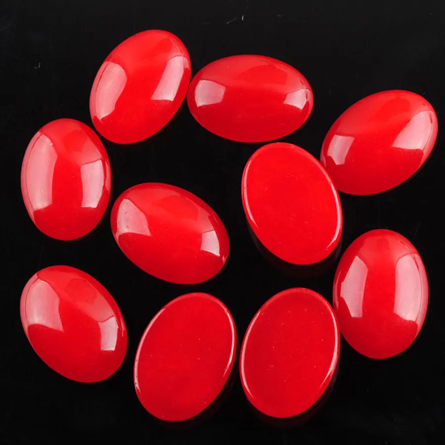 Red Jade TU3062 RONGZUAN натуральные овальные драгоценные камни кабошон кабина без отверстия 18x25 мм ювелирных изделий 5 шт./лот TBU305 - Цвет: Red Jade TU3062