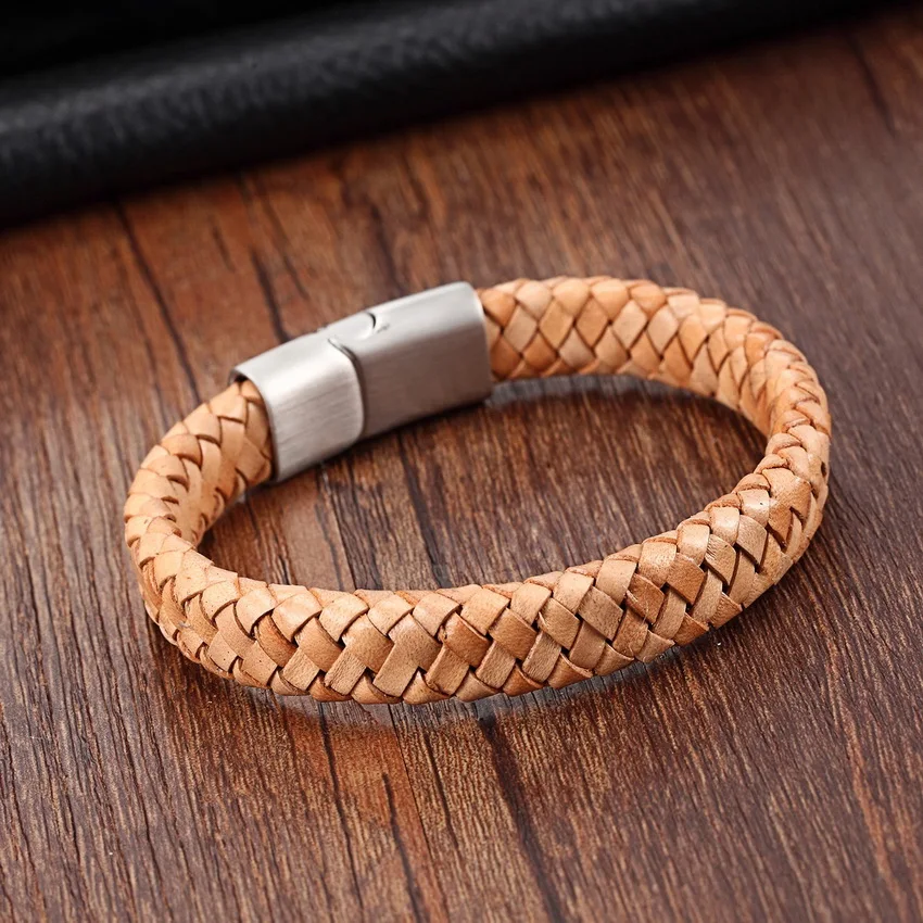 Мужские браслеты XQNI из кожи и нержавеющей стали |
