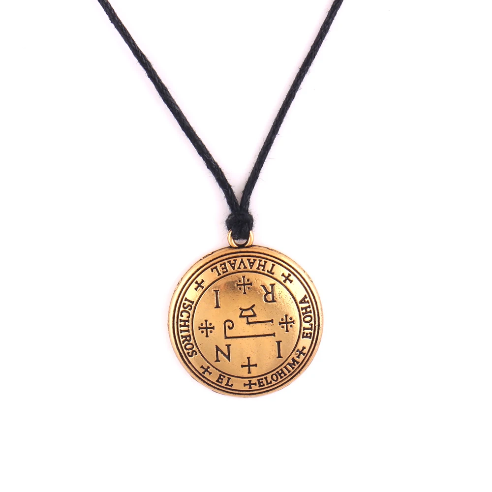 Seal of the Archangel Thavael Enochian Pendant Necklaces Talisman Amulet Angel Jewelry Vintage Wax Rope Necklace | Украшения и