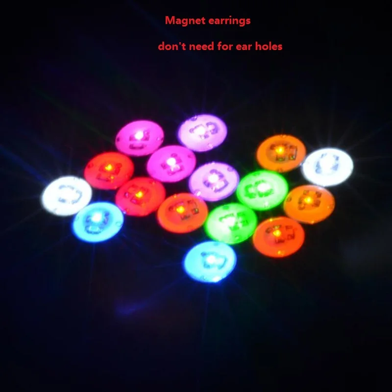 

Round Magnet LED Glowing Earrings Flashing Ear Studs Ear Clips Adults Rave Glow Club Bar Jewelry Party Night Club Bar Concert
