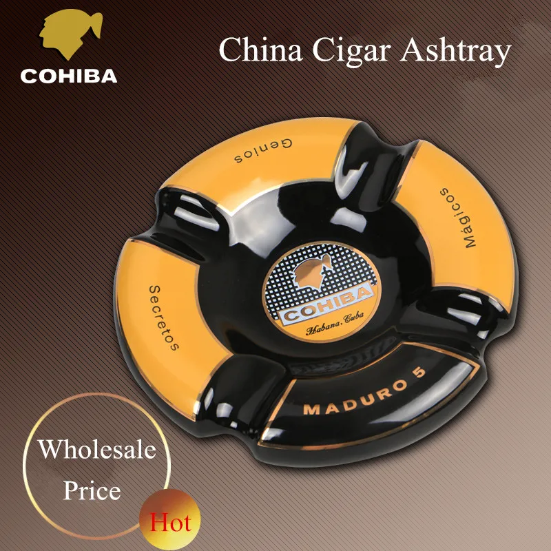 Оптовая цена! Круглая пепельница для сигар COHIBA 4 держателя высокое разрешение