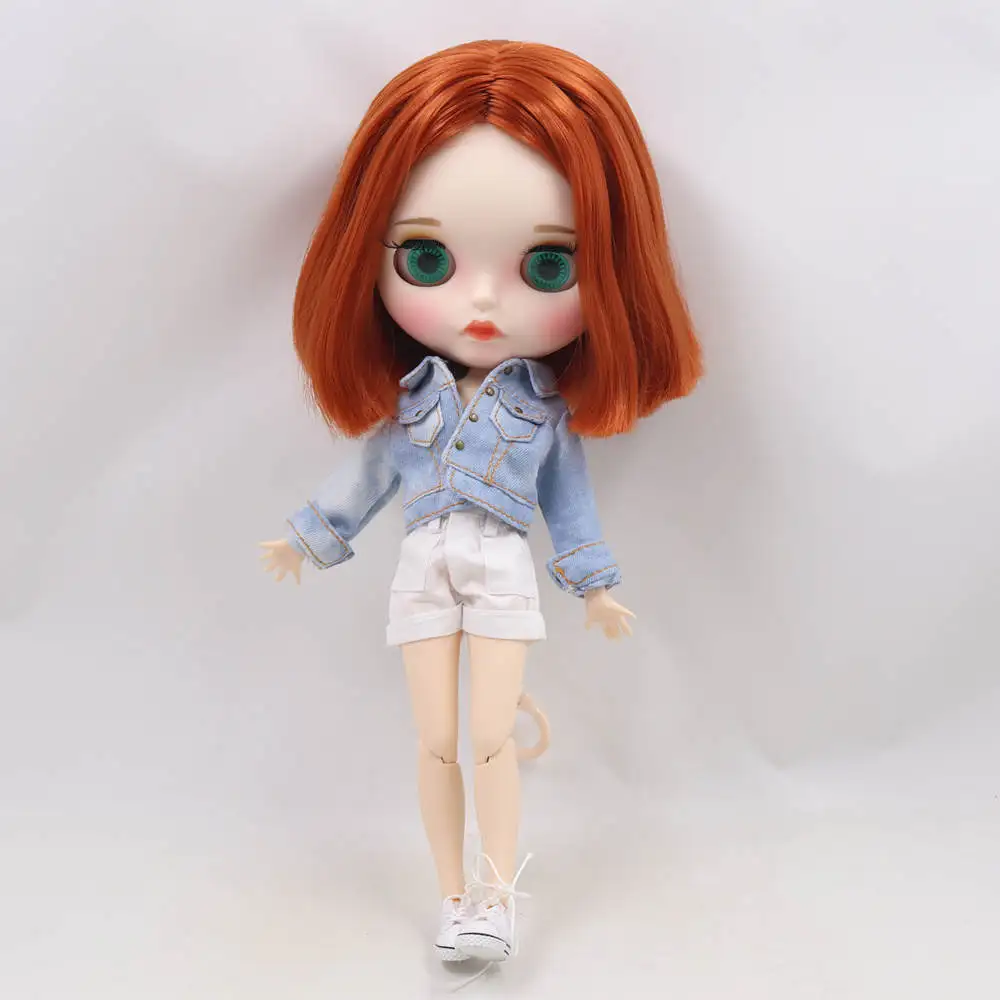 Серый ICY Fortune Days factory blyth кукла белая кожа суставное тело новое матовое лицо с бровями губы Коричневые Мягкие короткие волосы DIY sd Подарочная игрушка - Цвет: Серый