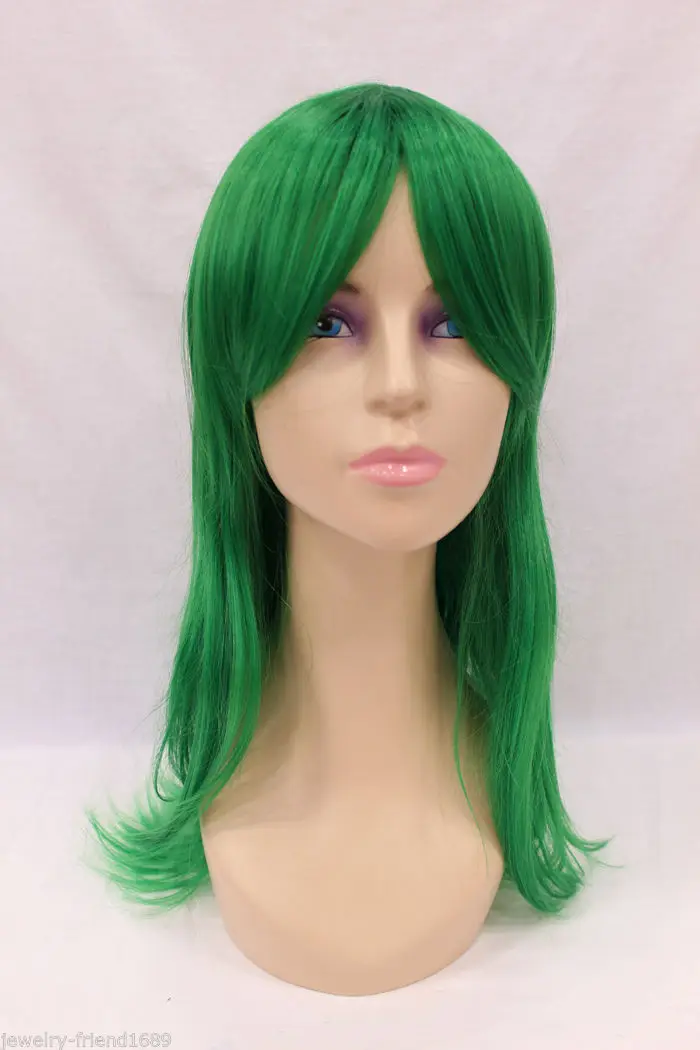 Parrucca парик Бесплатная доставка USPS к США Косплей Длинные Зеленые Прямой Парик