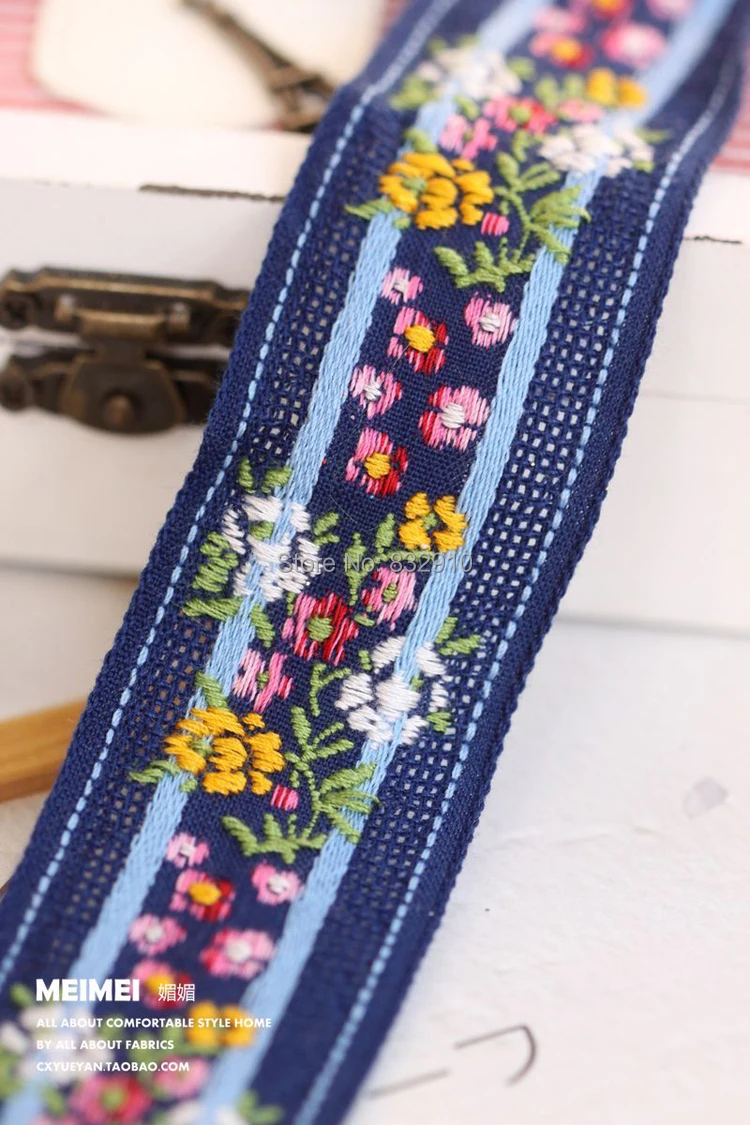 Zakka handmade accessories DIY lace ribbon polyester woven Jacquard Ribbon with Ethnic Embroidery 3.5cm 22yards/lot | Дом и сад