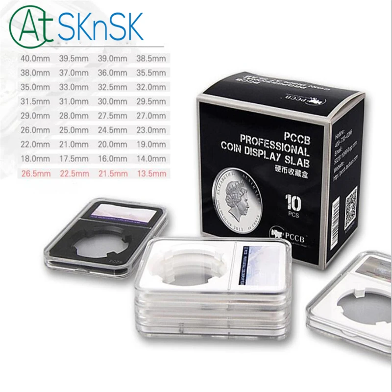 

10pcs/lot PCCB Professional Coin Display Slab Souvenir Coin Storage Case Protector Box identification Box Coins Collectible Box