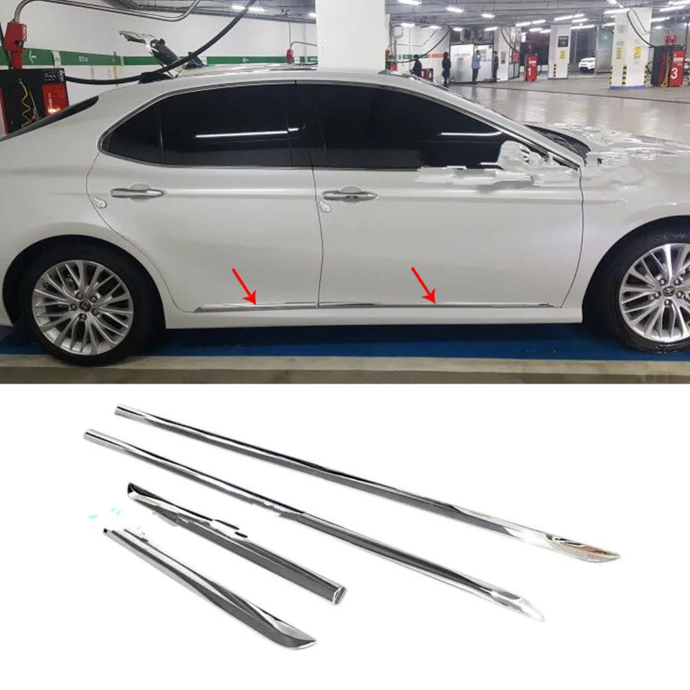 4 шт. Chrome ABS Кузова Боковая дверь формовочная линия крышка Trim Garnish fit Toyota Camry