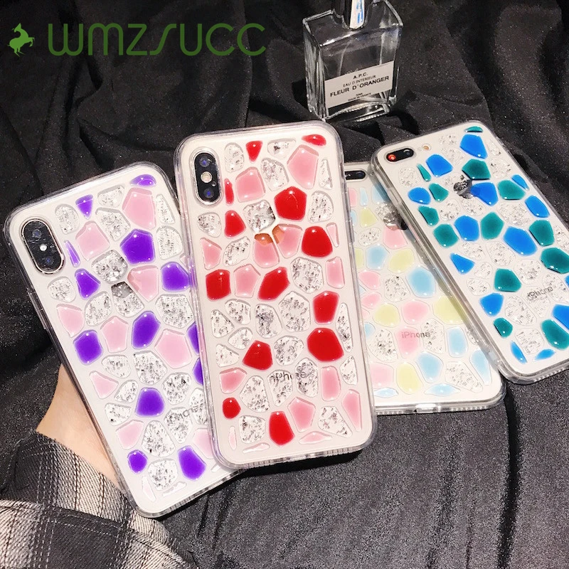 WMZSUCC кристалл алмаза сапфир драгоценный камень Полный задняя крышка телефона