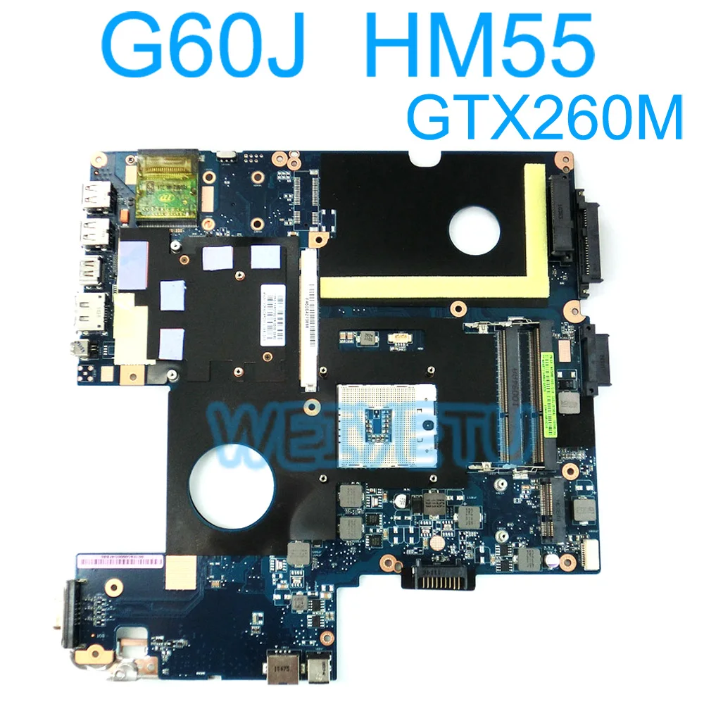 G60J HM55 GTX260M материнская плата для ноутбука Asus G51J G51JX G60JX REV2.1 PAG 989 DDR3 полностью