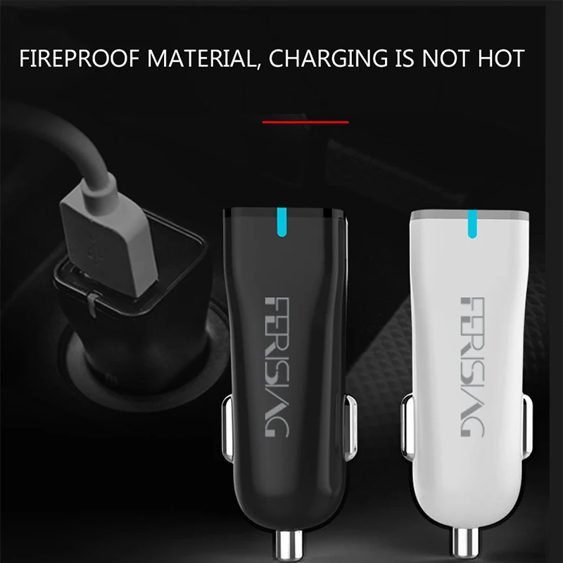 Ferising автомобиля Зарядное устройство 3.4a Dual USB Автомобильное адаптер Супер Мини