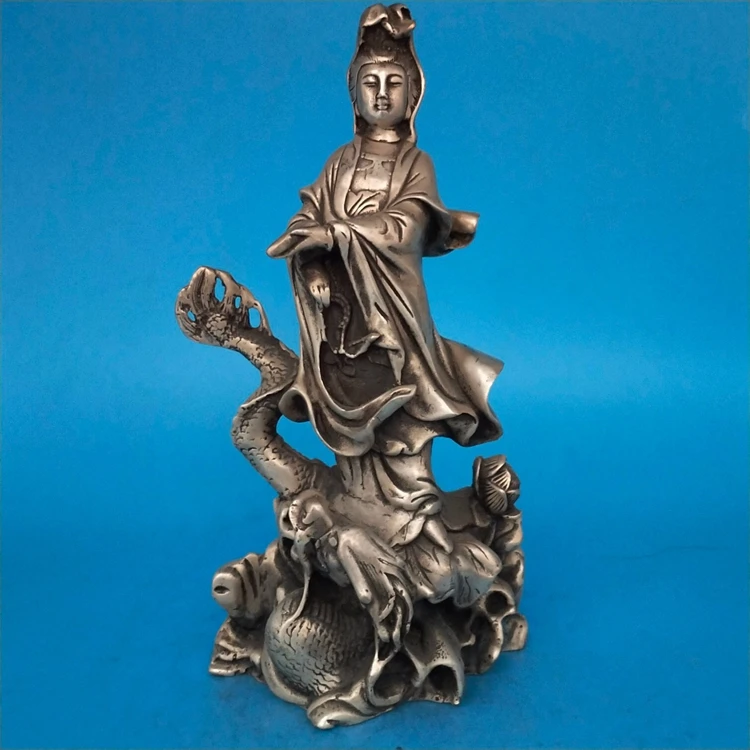 

Античная серебряная статуя Будды MingDynasty, украшение для дома, лучшая коллекция и украшение