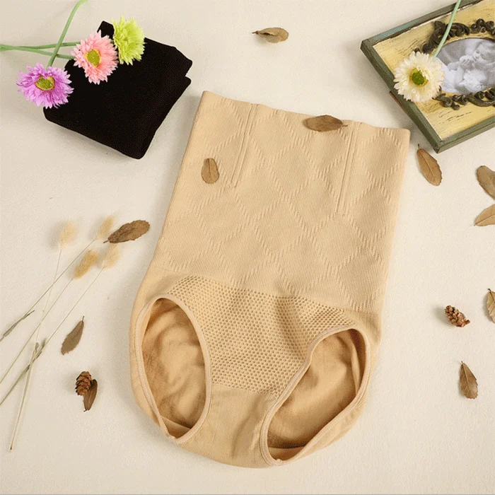 Бежевый Seamless Women Shapers High Waist Slimming Tummy Control Knickers Pants Pantie Briefs Body Shapewear Lady Corset Underwear N9058 - Цвет: Бежевый