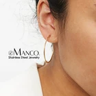 E-Manco 40 мм большой круг обруч серьги для женщин большие серьги из нержавеющей стали женские серьги гиперболы Модная бижутерия