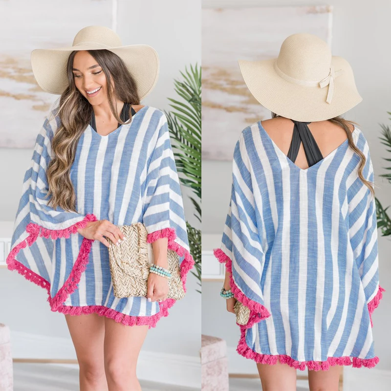 Повседневный летний женский купальник бикини купальный костюм с рукавами