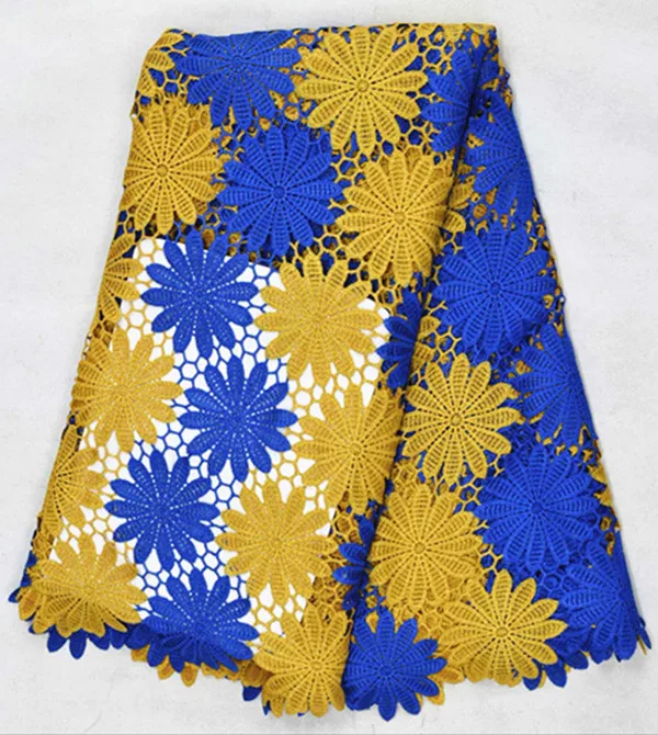 Самый популярный Королевский синий и желтый цветочный узор Водорастворимая