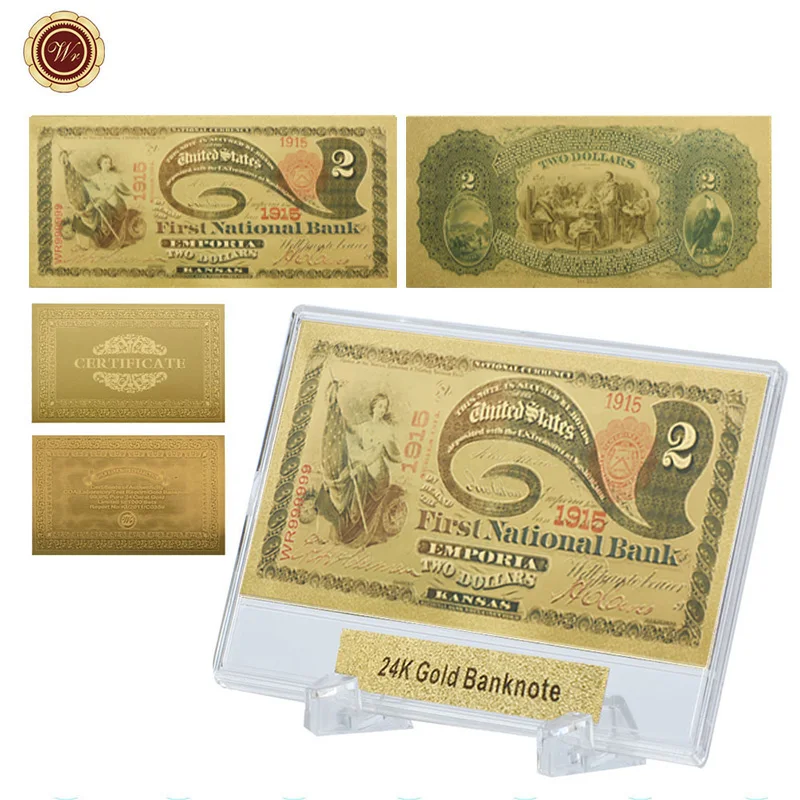 WR 1875 год 24k Золотая банкнота красочная 999 9 фольга мировая бумажная с пластиковой