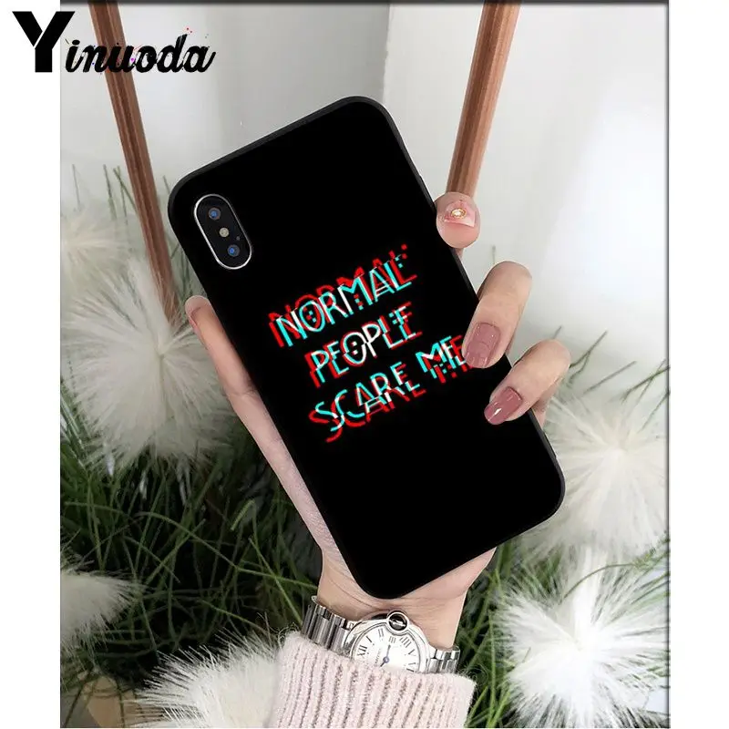 Yinuoda цветной текст на черном фоне Мягкий силиконовый чехол для телефона из ТПУ для iPhone 5 5Sx 6 7 7plus 8 8Plus X XS MAX XR