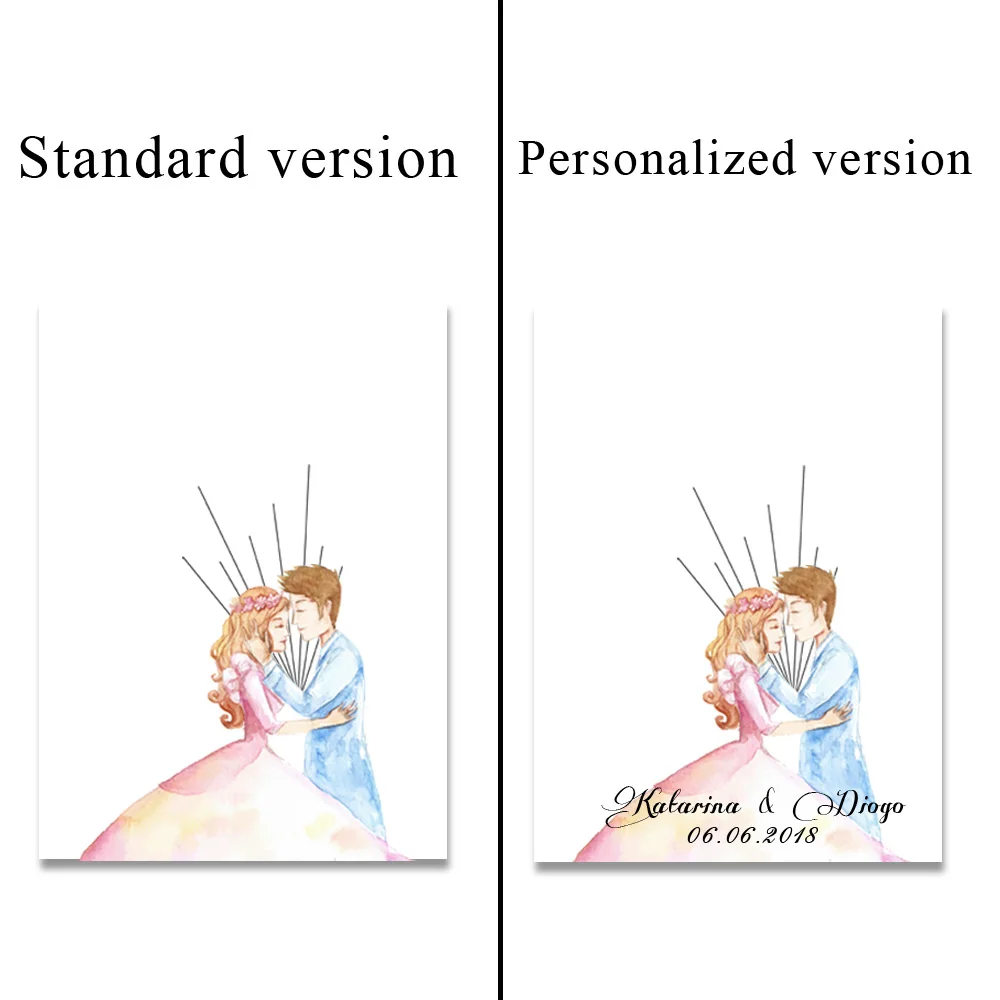 Имя на заказ Свадебная Гостевая книга с отпечатками пальцев персонализированная