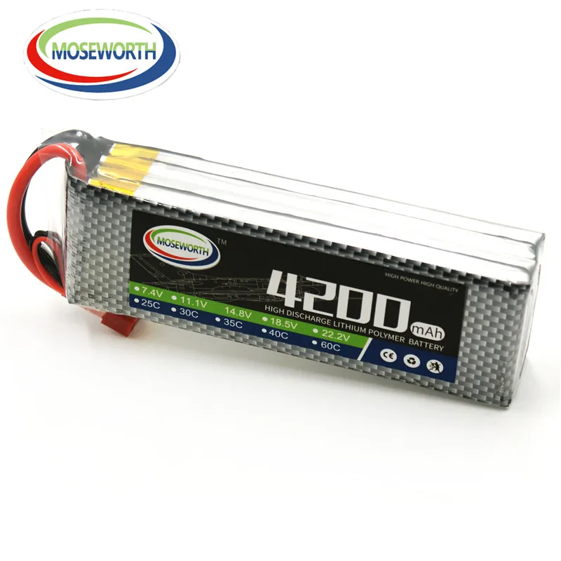 MOSEWORTH 4S 14 8 v 4200 30c RC Дрон lipo батарея для rc самолета вертолета автомобиля Бесплатная