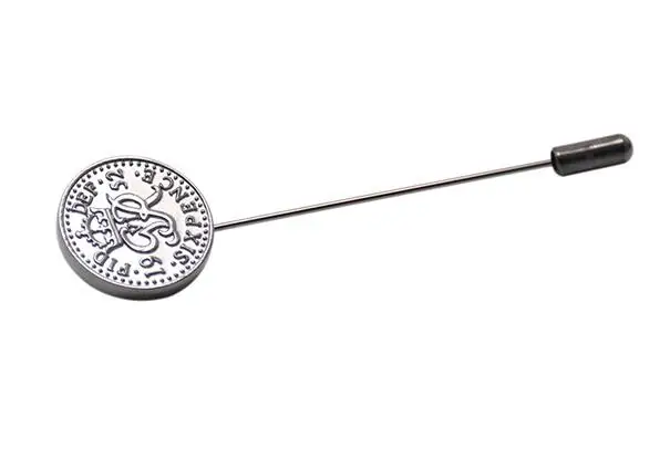 10 шт./лот Винтаж угольно-черный Sixpence Брошь булавка брошь в виде украшения для