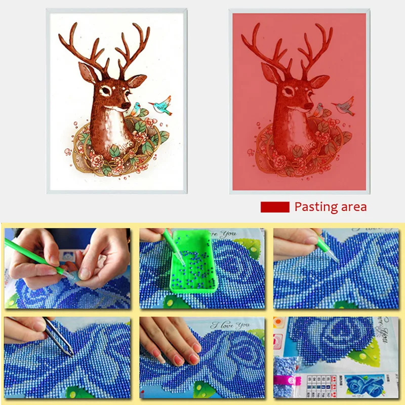BAIUFOR алмазная вышивка полная выкладка Животных Олень фотографии Стразами Лось