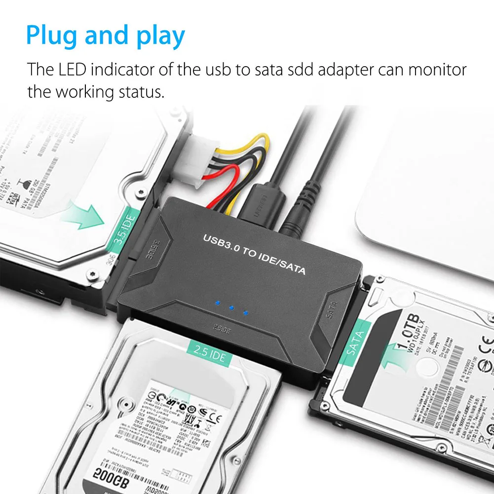 USB 3 0 к IDE SATA конвертер Внешний жесткий диск адаптер Комплект 2 5 &quot3 5&quot кабель HSJ-19 |