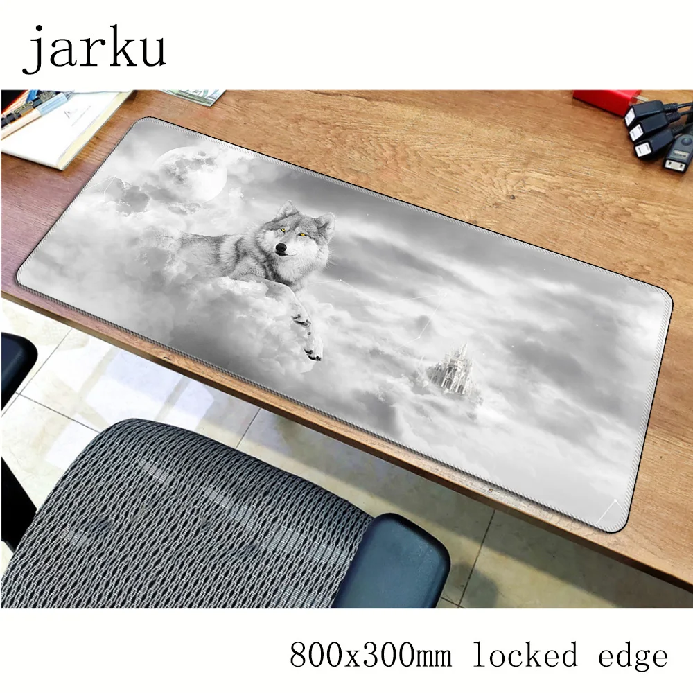 The Wolf moon mouse pad laptop Gaming Large Locking Edge 800x300X2MM Rubber Game Mouse Pad Decorate Your Desk at Home And Office |