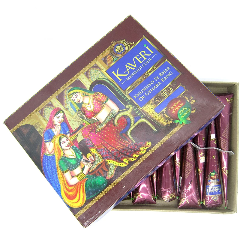 1 дюжина/12 шт. натуральная коричневая индийская паста для татуировки хной конусы